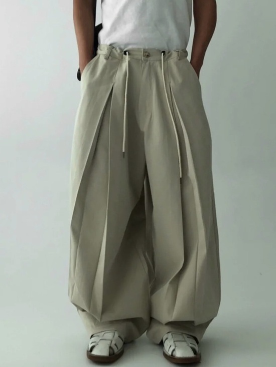 costes Pants - COSTES Wide Leg Pleated Baggy- UNISEX ONE SIZE